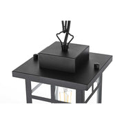 Mercer One Light Outdoor Pendant Black by Lighting Design – Iron, Black, Model OD313H14BK