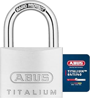 ABUS Titalium 64TI/40 Padlock - Set of 2, Same Combination | Brass body, steel handle - 3 digit adjustable code - for suitcases and lockers - width 31 mm - security level 3