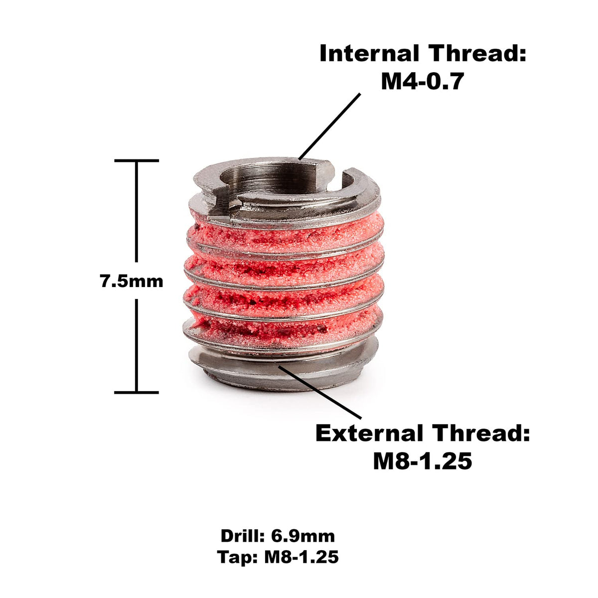 E-Z LOK 0.157"-36 IT, 0.315"-20 ET, 0.295" L / Pack of 5 / 1 Thread Locking Inserts