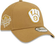 New Era Milwaukee Brewers 9FORTY A-Frame Cooperstown 2002 All-Star Game Snapback Cap, Adjustable Hat Tan