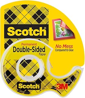 Scotch Double Sided Tape with Tape Dispenser, 0.5 in. x 250 in., 1 Roll