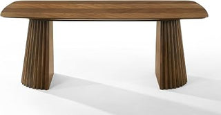Sacks - Mid-Century Modern Herringbone Walnut Dining Table