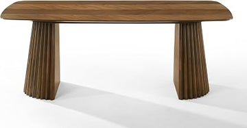 Sacks - Mid-Century Modern Herringbone Walnut Dining Table