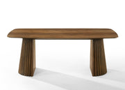 Sacks - Mid-Century Modern Herringbone Walnut Dining Table by Limari Home – Rubberwood, Walnut, Model LIM-85577