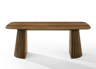 Sacks - Mid-Century Modern Herringbone Walnut Dining Table by Limari Home – Rubberwood, Walnut, Model LIM-85577