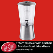 Tablecraft 3.5 Gallon Silhouette Drink Dispenser / Silver / 3.5 gallons Iced Beverage Dispensers