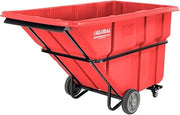 Global Industrial Extra Heavy Duty Plastic Tilt Truck, 2000 Lbs. Cap, Red