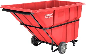 Global Industrial Extra Heavy Duty Plastic Tilt Truck, 2000 Lbs. Cap, Red