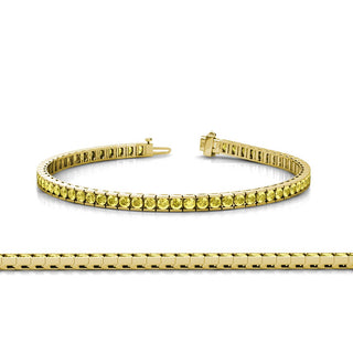 Yellow Sapphire 2mm Channel Set Tennis Bracelet 2.55 ctw 14K Yellow Gold by TriJewels – Yellow Sapphire, Yellow Gold, Yellow