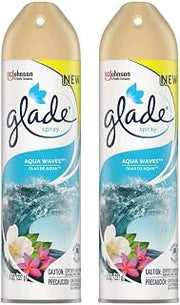 Glade Air Freshener 8oz (Package May Vary) Pack of 3 (Aqua Waves)