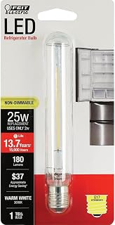 Feit Electric BPT61/2/SU/LED Non-Dimmable Led Bulb, 25 W, 120 Vac, E17 (Intermediate) Base, Warm, 180 Lumens, White
