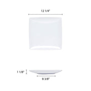 Classic white melamine dinnerware collection 12" square plate by Thunder Group – Large, Melamine, White, Model 29012WT