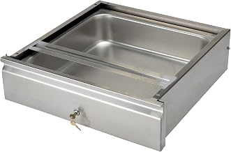 Component Hardware 20" W x 20" L x 5" D Stainless Steel Heavy Duty Drawer Assembly with Cylinder Lock and Stainless Steel Pan