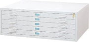 Safco Products Flat File for 42" W x 30" D Documents, 5-Drawer (Additio0l Options Sold Separately), White
