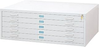Safco Products Flat File for 42" W x 30" D Documents, 5-Drawer (Additio0l Options Sold Separately), White