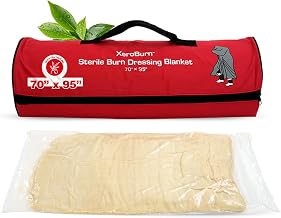 Dynarex Code Blue XeroBurn Sterile Burn Dressing Blanket - 70" x 95" - Hydrogel Infused Wool Fire Blanket - Burn Care & Emergency Kit for Heat, Flames, and Smoke - 1 Count