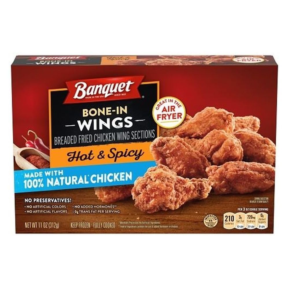 Banquet Hot and Spicy Wings by ConAgra – 11 Ounce (Pack of 12), Pack of 12