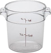 Cambro Camwear 1 Quart Round Clear Measuring Storage Container, 1 ct