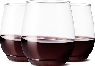 TOSSWARE POP 14oz Vino SET OF 12, Recyclable, Unbreakable & Crystal Clear Plastic Wine Glasses, 12 Count (Pack of 1)