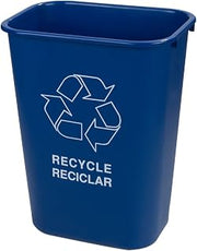 Carlisle FoodService Products 342941REC14 Rectangle RECYCLE Wastebasket, 41 Quart, Blue