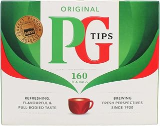 PG Tips Black Tea Bags, 160 Count Boxes (Pack of 4)