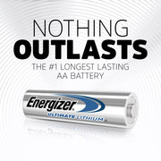 AA Batteries by Energizer – 12 Count (Pack of 2), Lithium, فضي, Pack of 2, Model L91SBP-12