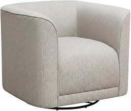 Starlight Canyon Home Solid Wood Swivel Accent Chair with U-Shape Base, 360-Degree Rotating Seat, Lounge Chair for Living Room and Bedroom, Sand