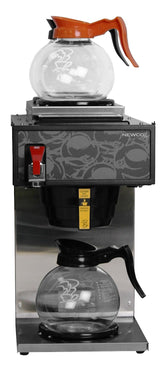 Coffee Brewer w/ 2 Top Warmers - NK Series - NKL3AF by Newco – Glass, Silver