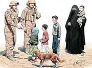 Masterbox HERE IS SNICKERS, HELP YOURSELF, PLEASE! US SOLDIERS WITH IRAQ CHILDREN 8 FIG 1/35 MASTER BOX 35159 by MASTER BOX MODELS