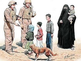 Masterbox HERE IS SNICKERS, HELP YOURSELF, PLEASE! US SOLDIERS WITH IRAQ CHILDREN 8 FIG 1/35 MASTER BOX 35159 by MASTER BOX MODELS