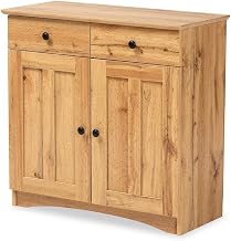 Lauren Modern and Contemporary Oak Brown Finished Wood 2-Door Buffet Kitchen Cabinet