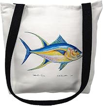 Betsydrake TY116G 18 x 18 in. Tuna Tote Bag - Large Black
