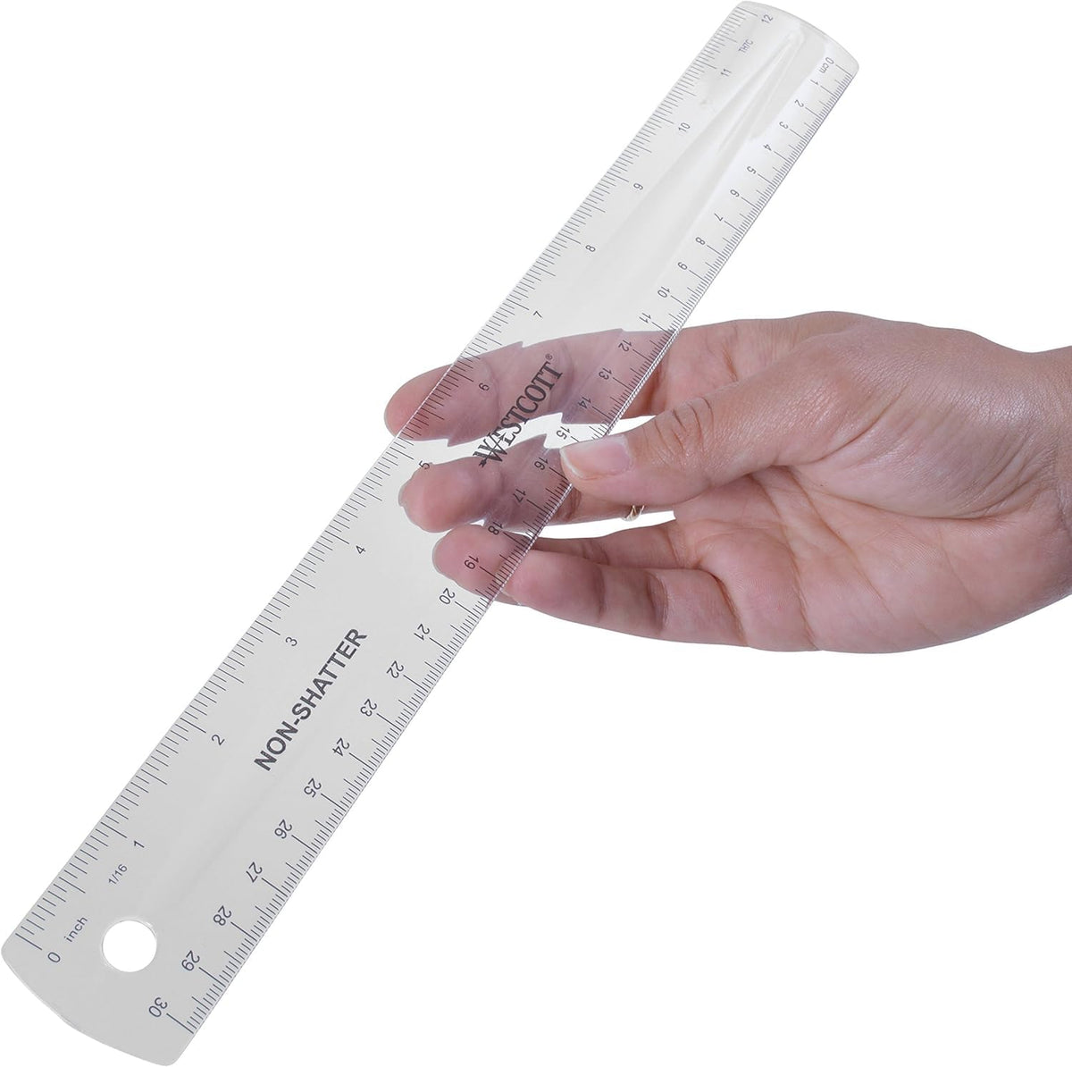 Shatterproof Ruler by Westcott – SINGLE, Plastic, Clear, Model 13862