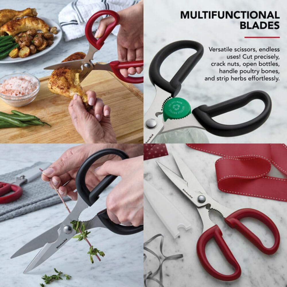 2-Piece Multipurpose Shear Set by KitchenAid – 2 Pack, Stainless Steel, Black, Model KE2PMSAOHASA