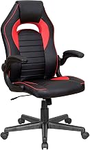 Global Industrial Racing/Gaming Chair, Mid Back, Synthetic Leather, Black/Red