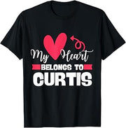 First Name Curtis Valentines Day Design for Couples T-Shirt
