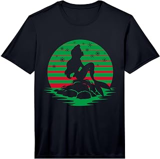 Disney Princess Ariel Red & Green Holiday Silhouette Performance T-Shirt