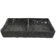 Ventilated Produce Tray Rectangular Black Plastic 2-Compartment - 18" L x 23" W x 3" H by TRAITECH INDUSTRIES INC – Plastic, Black, Model WT-310BLK
