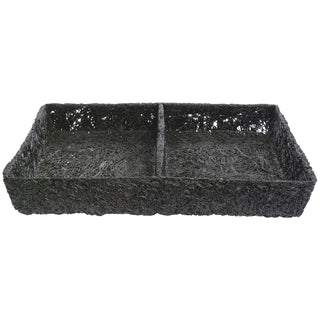 Ventilated Produce Tray Rectangular Black Plastic 2-Compartment - 18" L x 23" W x 3" H by TRAITECH INDUSTRIES INC – Plastic, Black, Model WT-310BLK