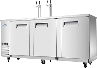 Atosa Commercial Beer Keg Cooler Kegerators, MKC90 90 Large Commercial Stainless Steel Beer Keg Coolers Kegerator 3-Doors Beer Barrel Coolers on Wheels Restaurant Equipment 30Cu.Ft 89W28D42H 33?-38?
