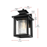 Judson One Light Outdoor Wall Sconce Black by Lighting Design – Aluminum, Black, Model OD348W12BK