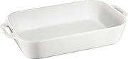 STAUB Rectangular Dish, White, 13 x 9 - White