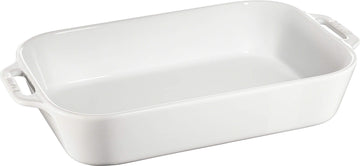 Rectangular Dish by STAUB – 13 x 9 inches, 4.5 liters, Ceramic, White, Model 40511-151