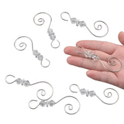 Increway Ornament Hooks, S-Shaped Metal Hangers with Crystal Beads, Silver, 30 Pack