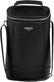 Igloo Luxe Collection Beverage Tote, MaxCold Insulation, Removable Divider, Metallic Liner (Black)
