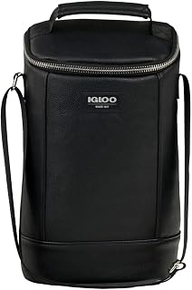 Igloo Luxe Collection Beverage Tote, MaxCold Insulation, Removable Divider, Metallic Liner (Black)