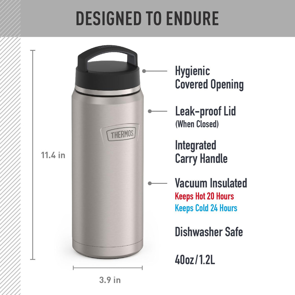 THERMOS Matte Stainless Steel / 40 Ounces / Classic Thermoses