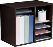 Safco Wooden Paper and Mail Organizer for Home Office and Classroom, Adjustable Shelves and Stackable