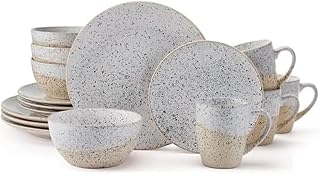 Pfaltzgraff Bexley 16-Piece Dinnerware Set - Modern Stoneware, Bright & Colorful Dinnerware Set - Includes Plates, Bowls, Mugs - Microwave & Dishwasher Safe, Complete Dinnerware Set for 4