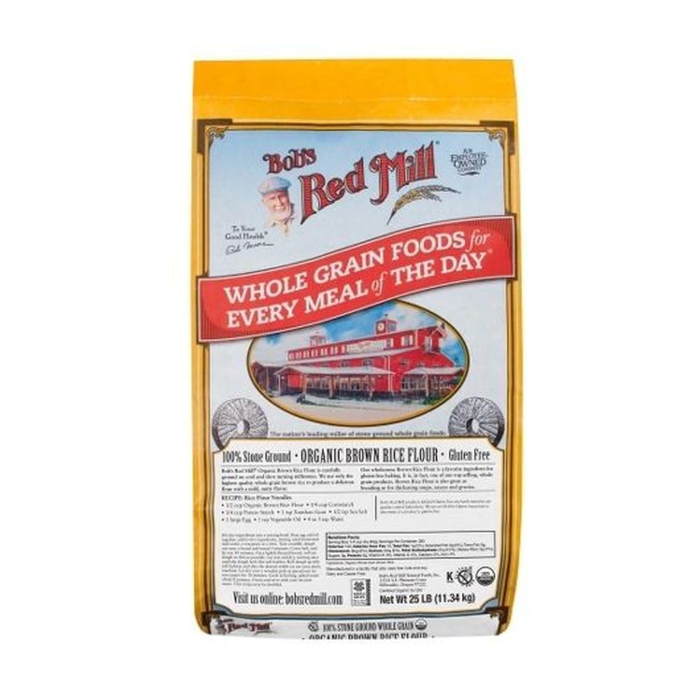 Organic Brown Rice Flour by Bob's Red Mill – 25 Pound (Pack of 1)